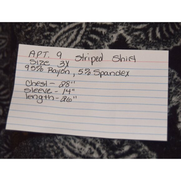 Apt. 9 Black/ White Striped Top size 3x - Picture 4 of 4